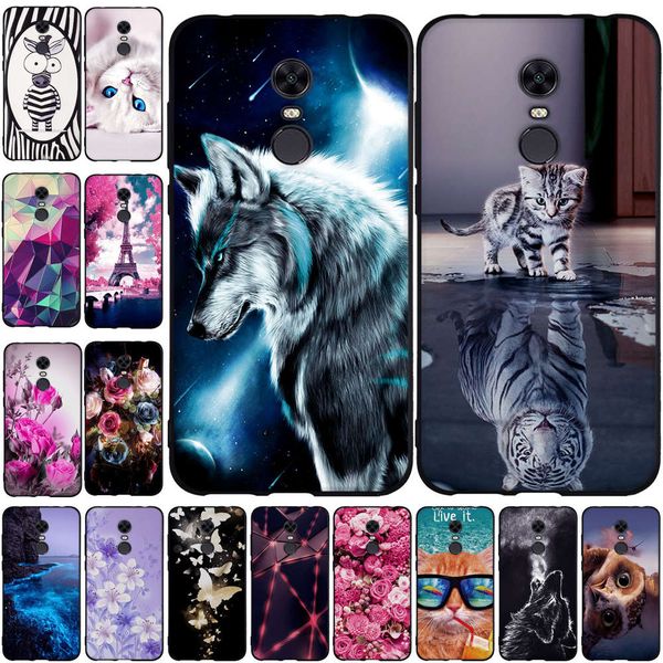 

redmi 5 plus silicone back cover, tpu protective case, cartoon cat