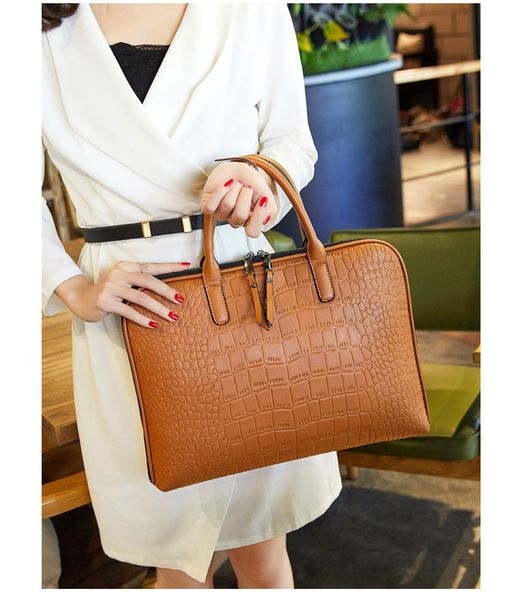 

business for women briefcase leather handbag men totes 15.6 14 inch lapbag shoulder office bags for female briefcases