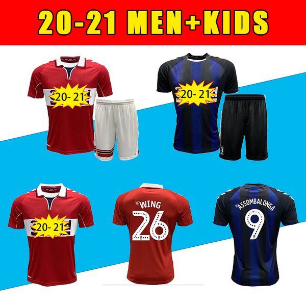 

thailand 2021 men + kids middlesbrough 20 21 soccer jersey ashley michael fletcher 11 flint 24 wing 26 assombalonga 9 home away football shi, Black;yellow