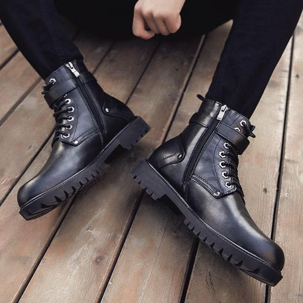 

boots trend combat boots мужчины мартин hight-top гао яо се мужчин леди обувь -40, Black