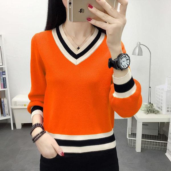 

women 's sweater 2021 new slim -fit long sleeve base shirt korean warm knitwear t-shirt fashion, White;black