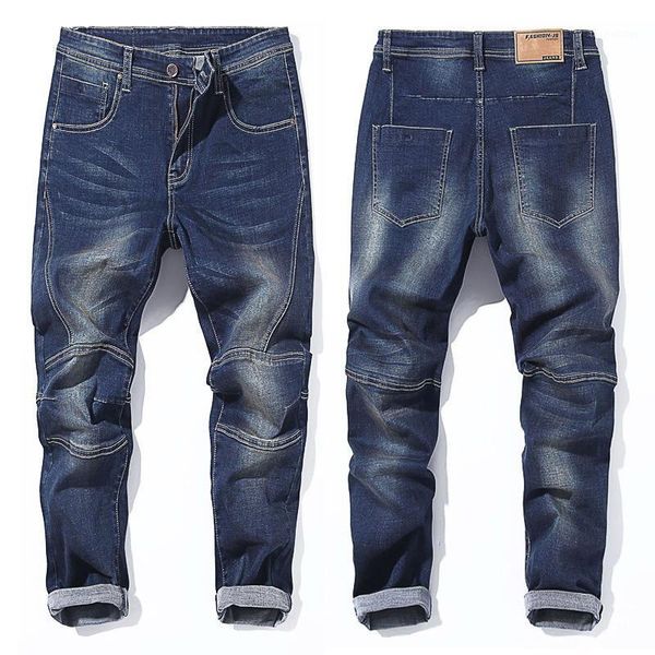 

hip hop loose high waisted fat jeans men's fat plus plus size 28-48 loose jeans men's large pants pants 7301, Blue