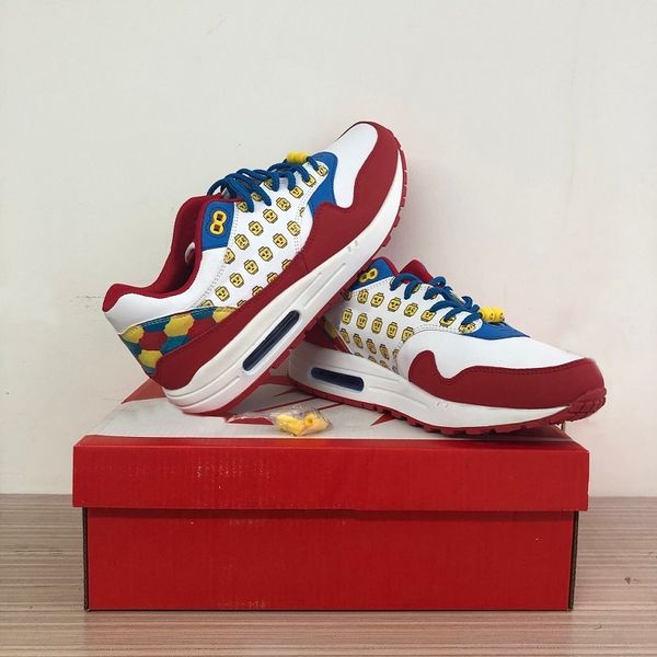

kicks à la carte x1 brick on kicks mens tazz matazz customs dirk denoyelle 1s white red men women sports sneakers eur 36-45