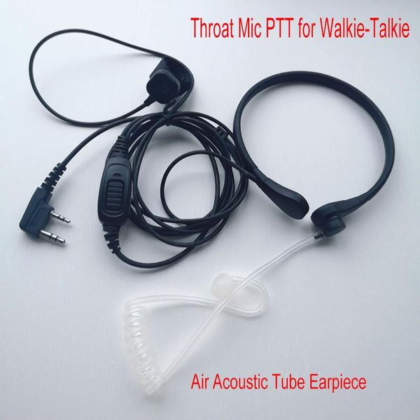 

walkie talkie wurui walkie-talkie headphone throat microphone mic pair acoustic tube earpiece headset for baofeng uv-5r 888s