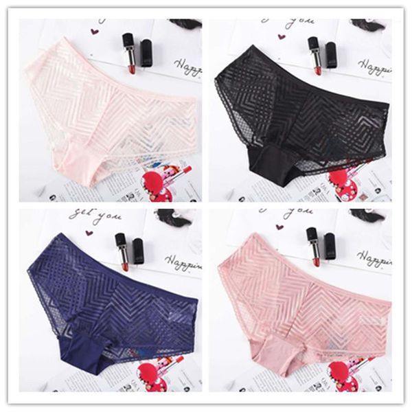 

lace women's underwear low waist small flat corner seamless underwear comfortable breathable cotton file lift hip brie1, Black;pink