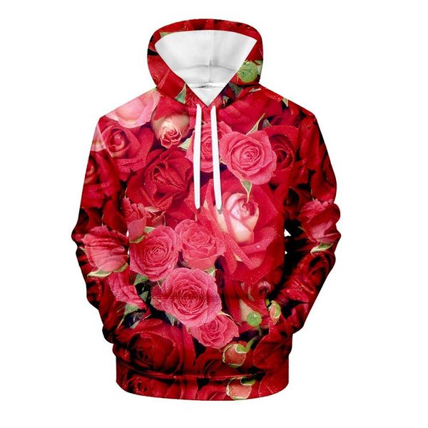 

2019 printing - rose creative leisure trend men's 3d sweater series, Black;white