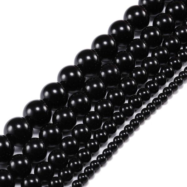 

1strand lot 4 6 8 10 12 mm black smooth glass beads round loose spacer beads for jewelry making findings supplies diy h bbyfnn, Silver