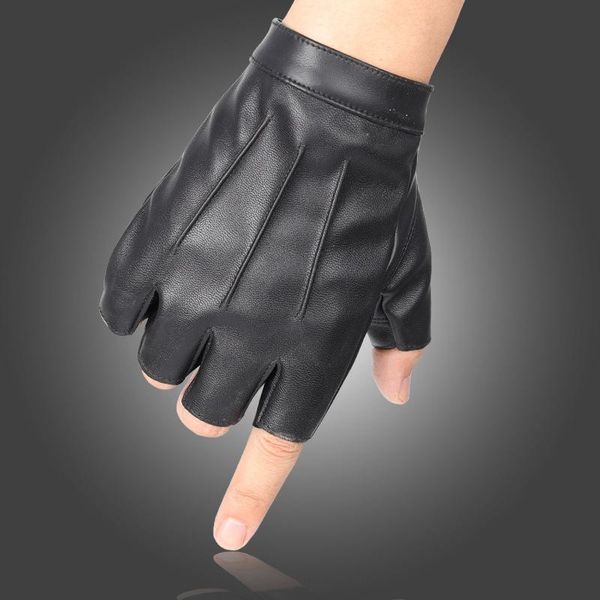 

PU leather half-finger gloves for men and women outdoor sports riding driving gloves keyboard typing mobile game fishing