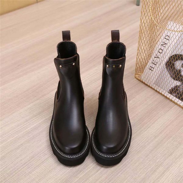 

designer beaubourg ankle boots women shoes winter boots ladies girls silk cowhide leather high womens flat ankle boot, Black