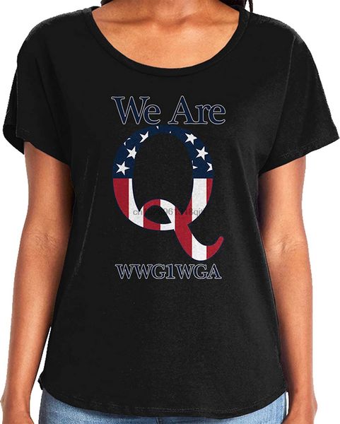 

ladies qanon we are q wwg1wga dolman t-shirt sport hooded sweatshirt hoodie
