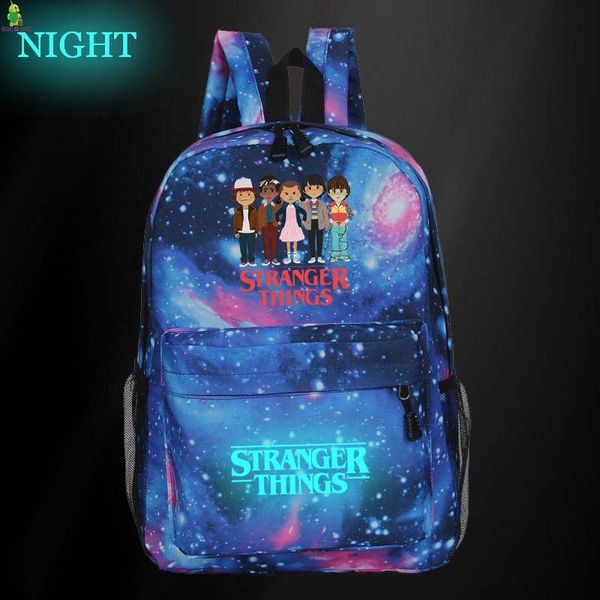 

stranger things backpack luminous school bags for teenage galaxy space backpacks girls boys travel rucksack kids daily book bags bbyhut