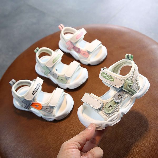 

1-3 2020 baby sandals years summer breathable children's old baotou soft sole antiskid boys' functional sho, Black;red