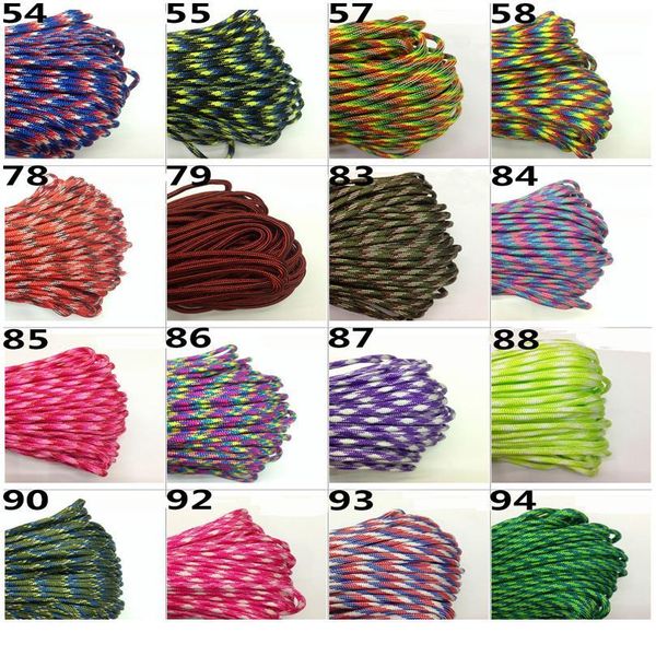 

108 colors paracord 550 paracord parachute cord lanyard rope mil spec type iii 7strand 100ft climbing camping survival e qylayd