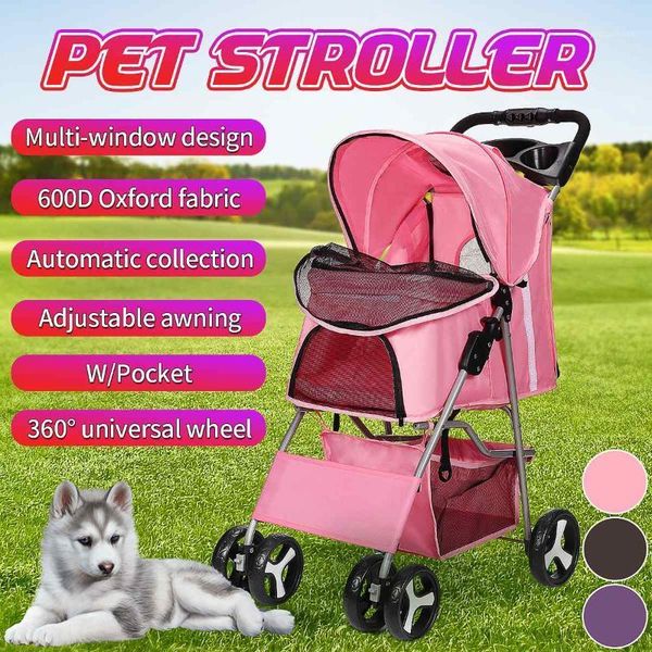 

dog car seat covers pet carrier stroller for cat outdoor carts wind rain proof baby light foldable jogger stroller1