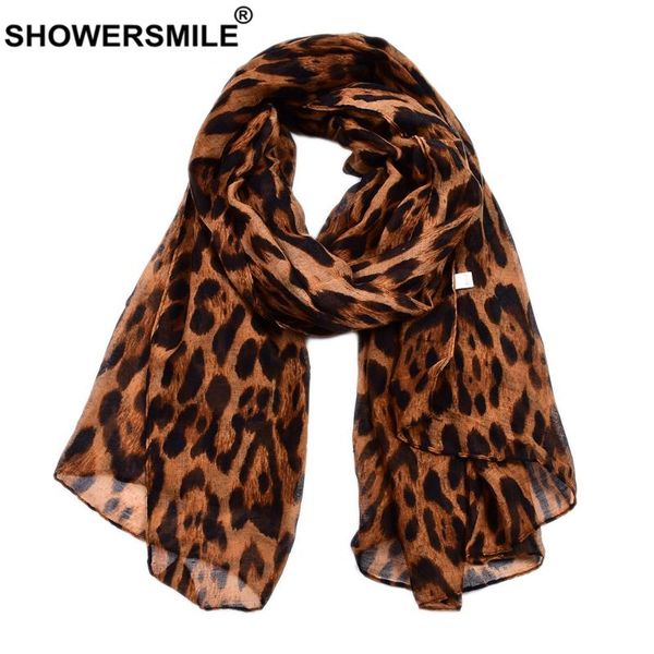 

showersmile camel leopard printed scarf women voile scarfs for ladies spring autumn fashion women scarves 180cm*90cm, Blue;gray