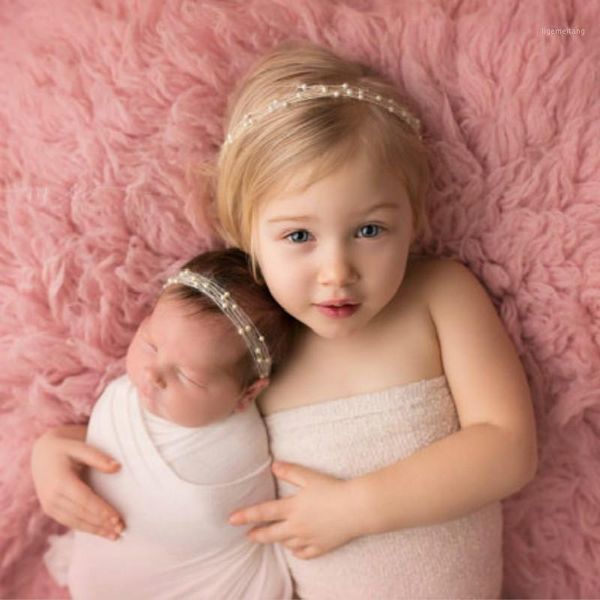 

new baby headband europe and america hair pgraphy mohair pearl hair band newborn pgraphy props1, Slivery;white