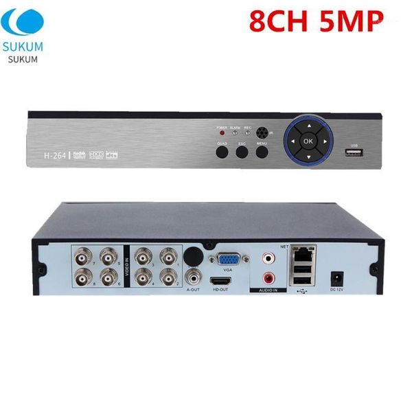 

surveillance dvr 8ch 5mp hybird nvr 2ch rca audio in onvif 5 in 1 cctv video recorder for 5mp ahd/cvi/tvi/cvbs/ip cameras1, Black;white