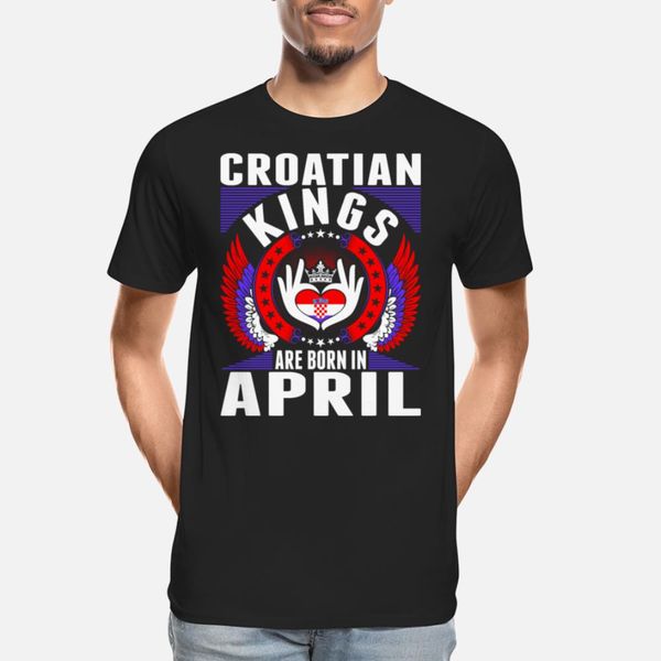 

хорватская kings родились в апреле тенниска свободное аниме модный костюм толстовка толстовка
