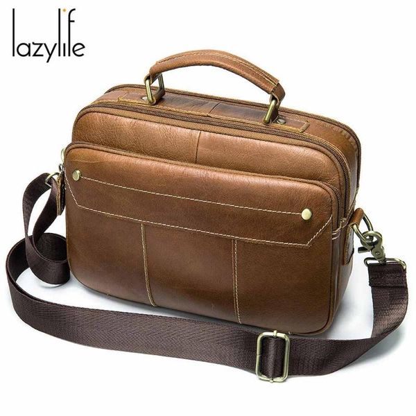 

lazylife men's briefcase messenger bag men leather briefcase male lapbags men's genuine leather bag office bags for men