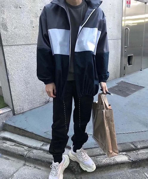 

men women jacket with letters print navy white grey colors panelled high street wear classic os type jacket size m-xl, Black;brown