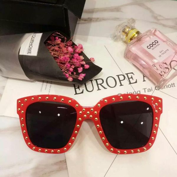 

sunglasses vintage rivet for men and women punk style square oversized box gafas de so jww180, White;black