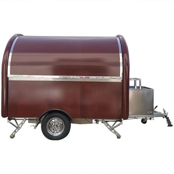 

dark red concession trailer usa food truck