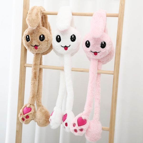 

red, warm ear, female, autumn winter tiktok, will move rabbit ears and ears." adorable children's sweet cute cartoon hat