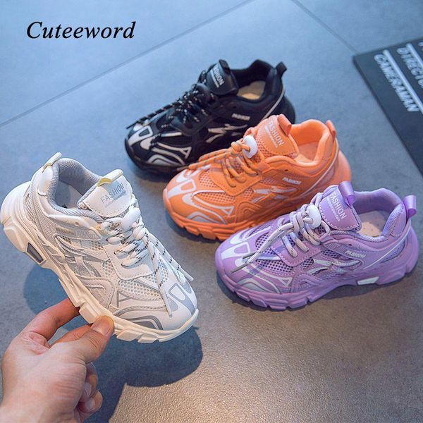 

athletic & outdoor 2021 autumn children shoes girl running sneakers boys double mesh breathable sports soft bottom kids, Black