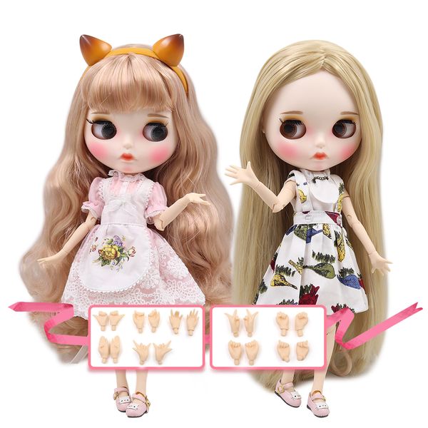 Blyth Puppe Gelenkkörper DIY BJD ICY Spielzeug Neue matte Schale weiße Haut Modepuppen Geschenk Sonderangebot mit Handset AB LJ201031