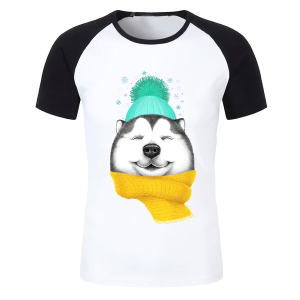 

men's t shirt winter husky artsy awesome artwork printed baseball tee sport hooded sweatshirt hoodie