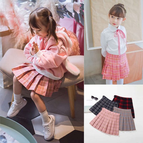 

autumn and girls' winter 2020 new children's plaid skirt, Blue