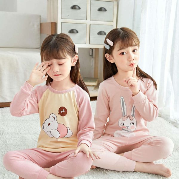 

pure underwear cotton baby's children's sweater pajamas girls' warm cloth autumn pants two piece set zfr2, Blue;red