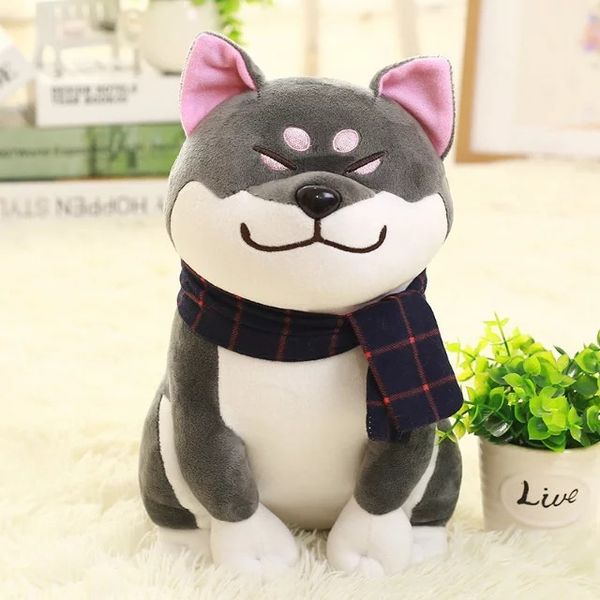 

2020 cuddly imitation dog husky scarf shiba inu stuffed doll doll party dog doll gift birthday present