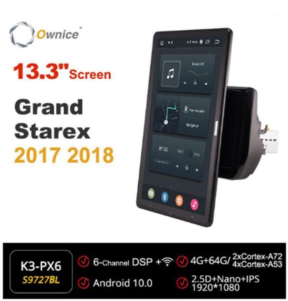 

13.3 inch 1920*1080 ownice 1 din android 10.0 car radio forhyundai h1 grand starex 2020 2020 gps audio player auto rotatable1
