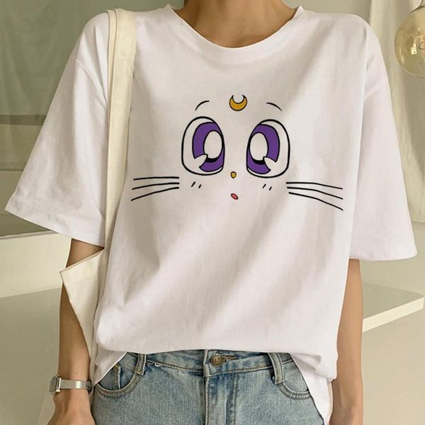 

harajuku t shirt women aesthetic mona lisashirt ullzang vintage 90s tshirt fashion cat tees female t shirts tumblr clothing, White