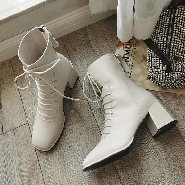 

women boots high heels round toe boots-women women's shoes autumn luxury designer booties ladies stiletto mid calf 2020, Black