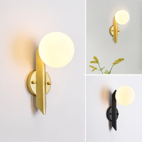 

wall lamp vintage bed stone glass sconces bedroom light mirror bedside aisle corridor luminaria de parede