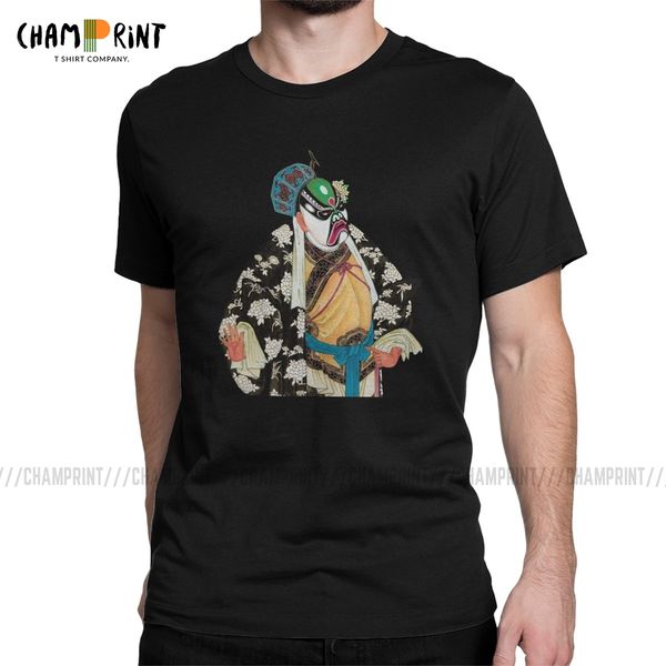 

sport 2019 fashion peking opera t-shirt men crewneck cotton t shirt chinese traditional drama culture tee shirt birthday gift