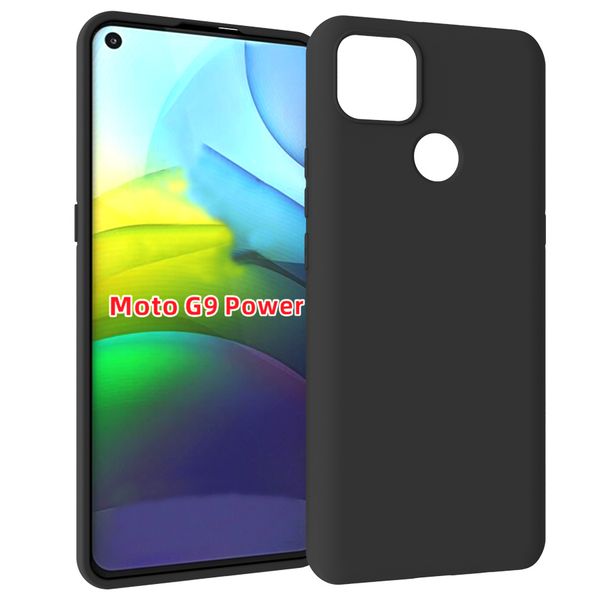 

black non-slip matte soft shockproof flexible tpu gel case for moto g9 power