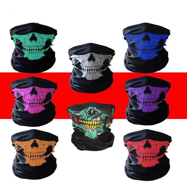 

outdoor seamless versatile magic skull headscarf headband head scarf warm neck bandanna cycling riding skiing halloween masks fy6096, Black