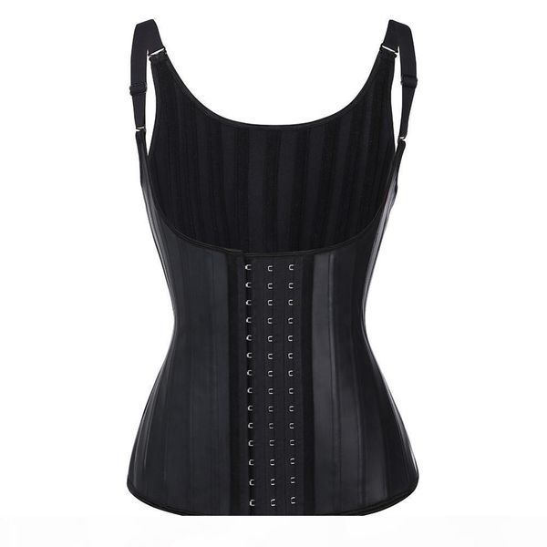 

25 steel boned waist cincher glossy halter underbust latex corset vest rubber waist slimming modeling strap waist trainer bustiers & corsets, Black;white