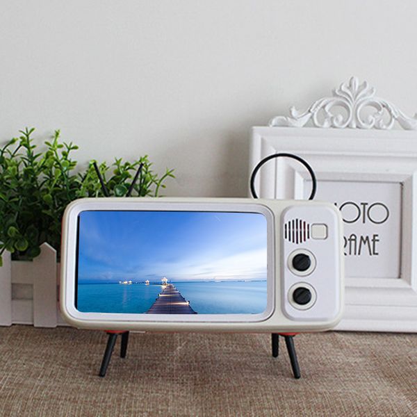 

retro bluetooth speaker holder desktelevison design mobile phone mount nd998