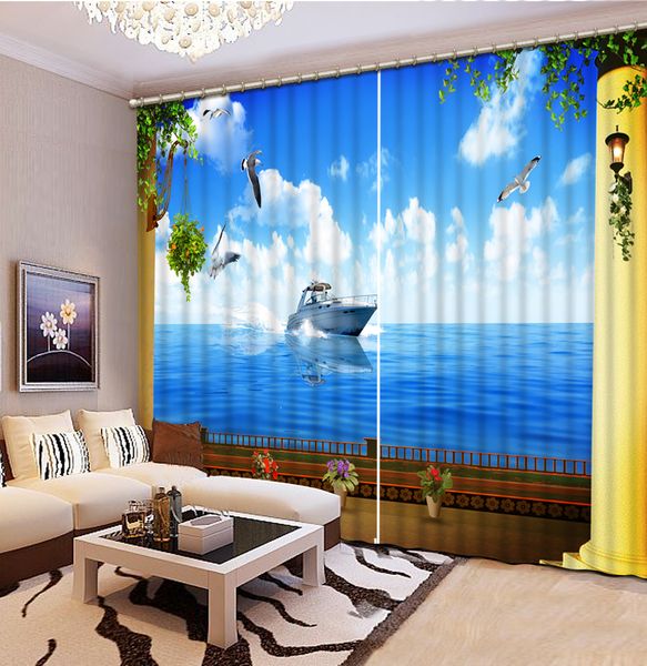 

curtains 3d customize 3d stereoscopic curtains for living room blue sky white clouds black out window curtain