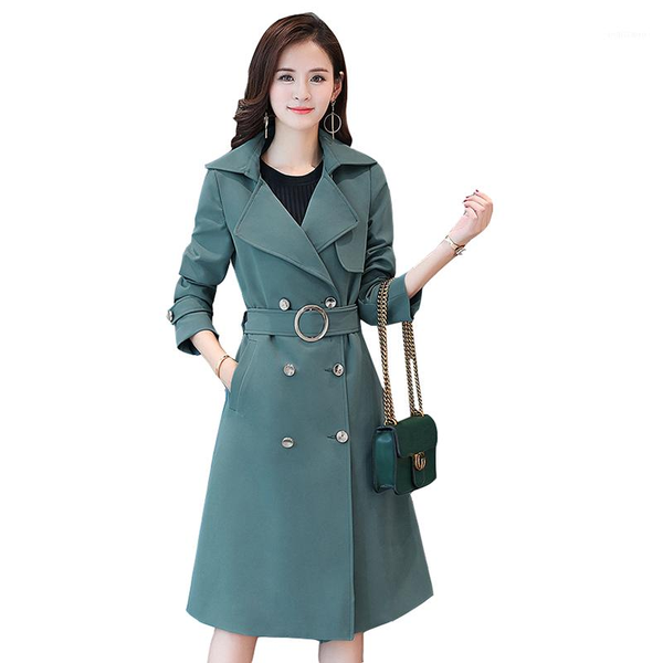 

plus size spring women's overcoat mid-length slim windbreaker coat women's fashion slim autumn trench coat boutique1, Tan;black