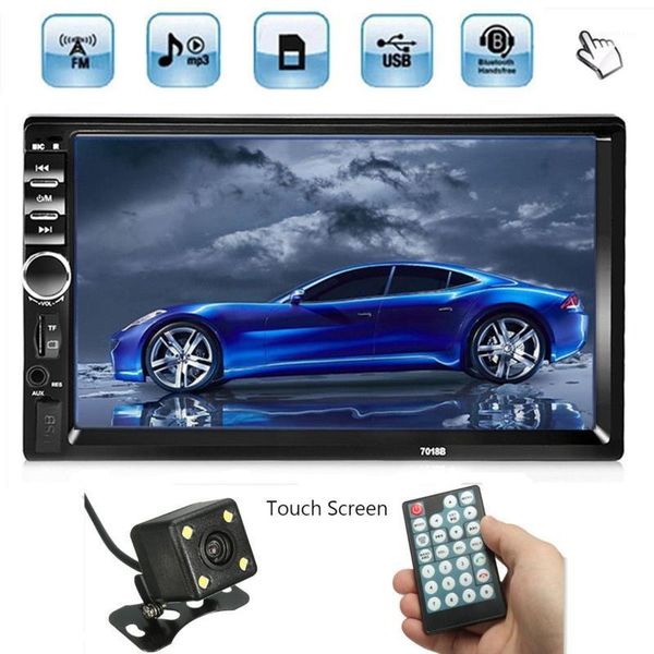 

7" hd bluetooth touchs screen 2 din car stereo radio fm aux usb sd mp5 player with rear view camera remote controller1