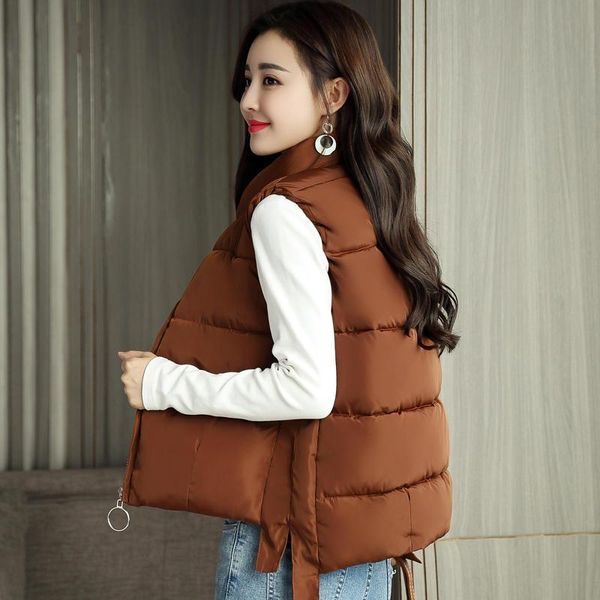 

warm vest women coat casual sleeveless jacket female streetwear waistcoat loose oversize thick winter vest women outerwear q1861, Black;white