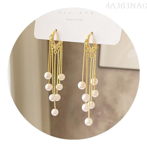 

new water drop women dangle earrings pearl tassel ear buckle new fashion korean earrings elegant long korean jewelry, Silver