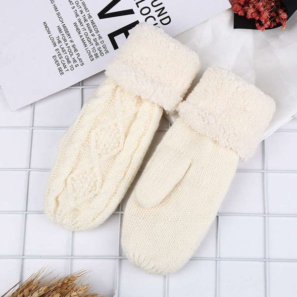 

2019 new winter gloves women' fashion new trend mohair thickened plush one finger bagk3ql, Blue;gray