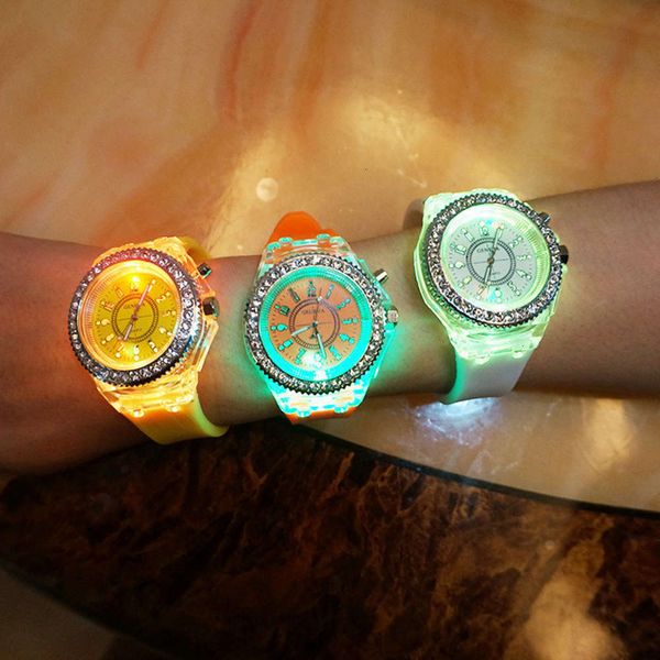 

silicone black smart night light lovers student luminous quartz watch personality diamondjk