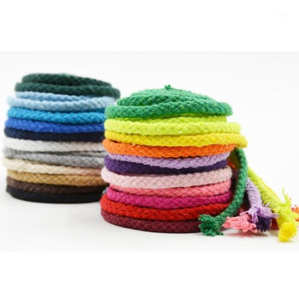 

zerzeemooy 5mm diy accessories twisted round 100% cotton cord decoration rope beige cotton rope hand woven drawstring 17color1, Black;white